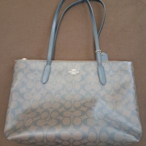 Coach Black and Brown Signature Tote